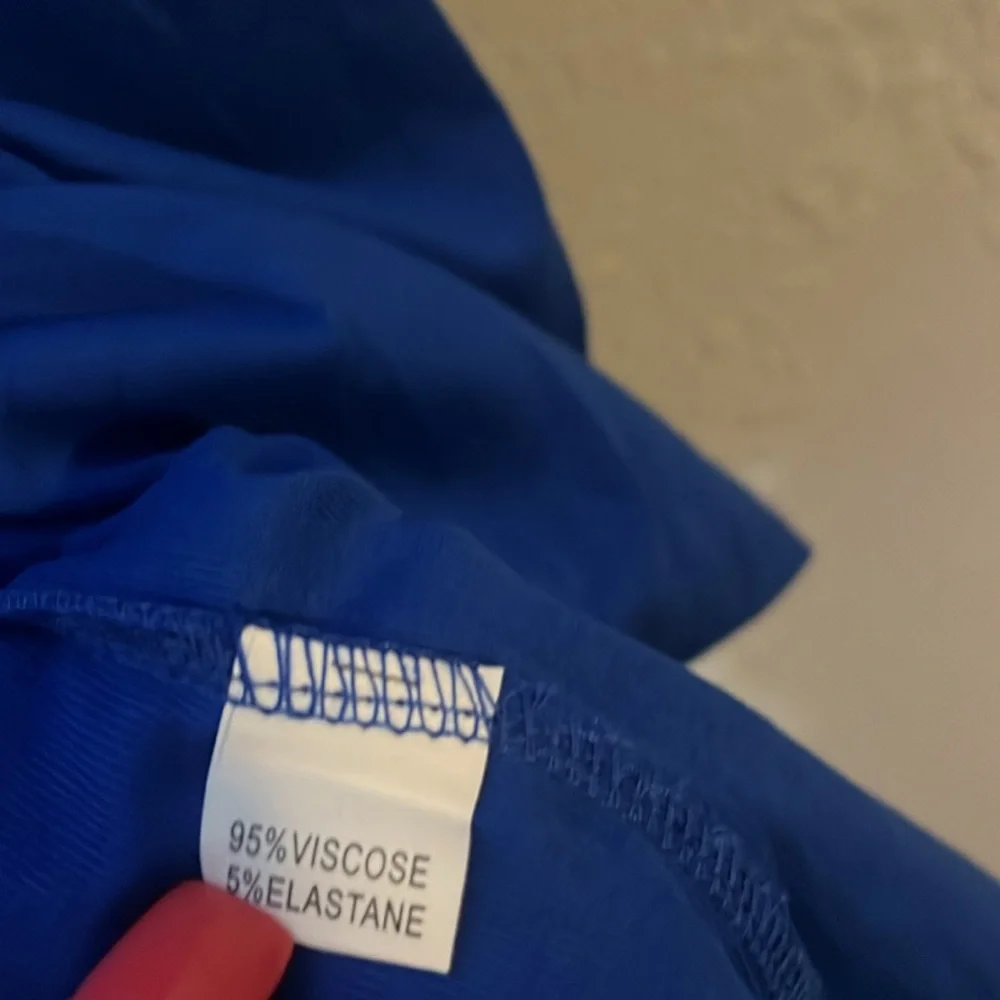 Blue Wrap Dress With Pockets - Picture 6 of 7